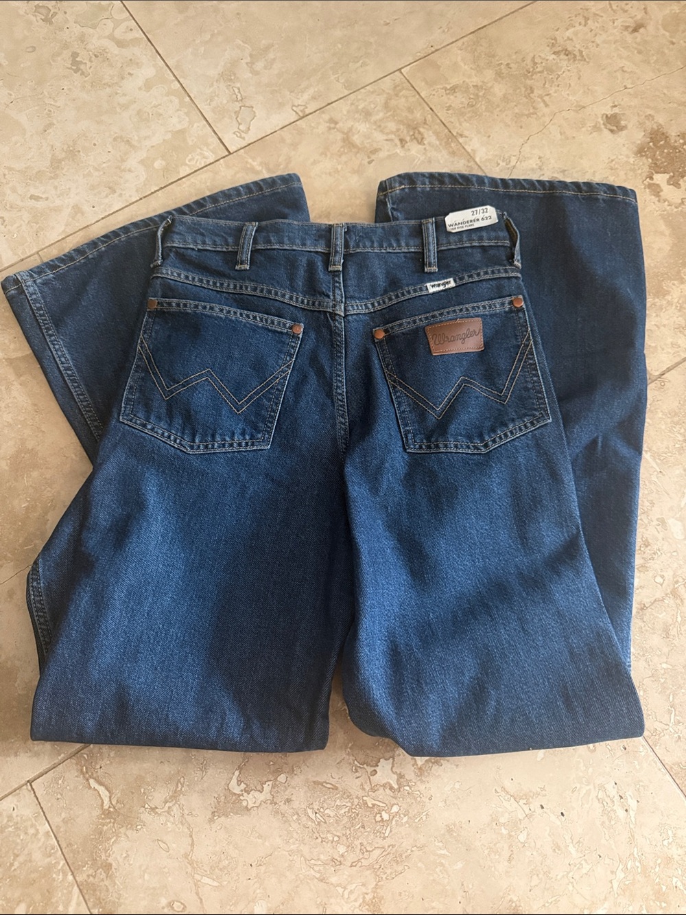 Wrangler Women's Dark Blue Flare Jeans - Wide Leg